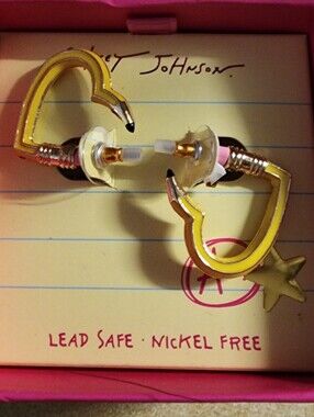 Kids Yellow Heart & Star Stud Earrings - Unbranded